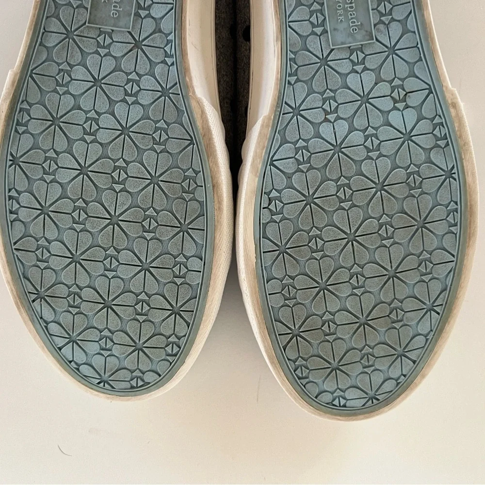 Kate Spade Vale Velvet Polka Dot Sneakers in Grey/Black, size 11.5